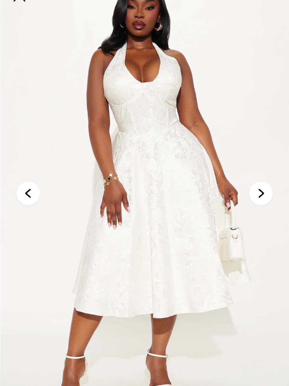 NWT White Halter Midi Dress
